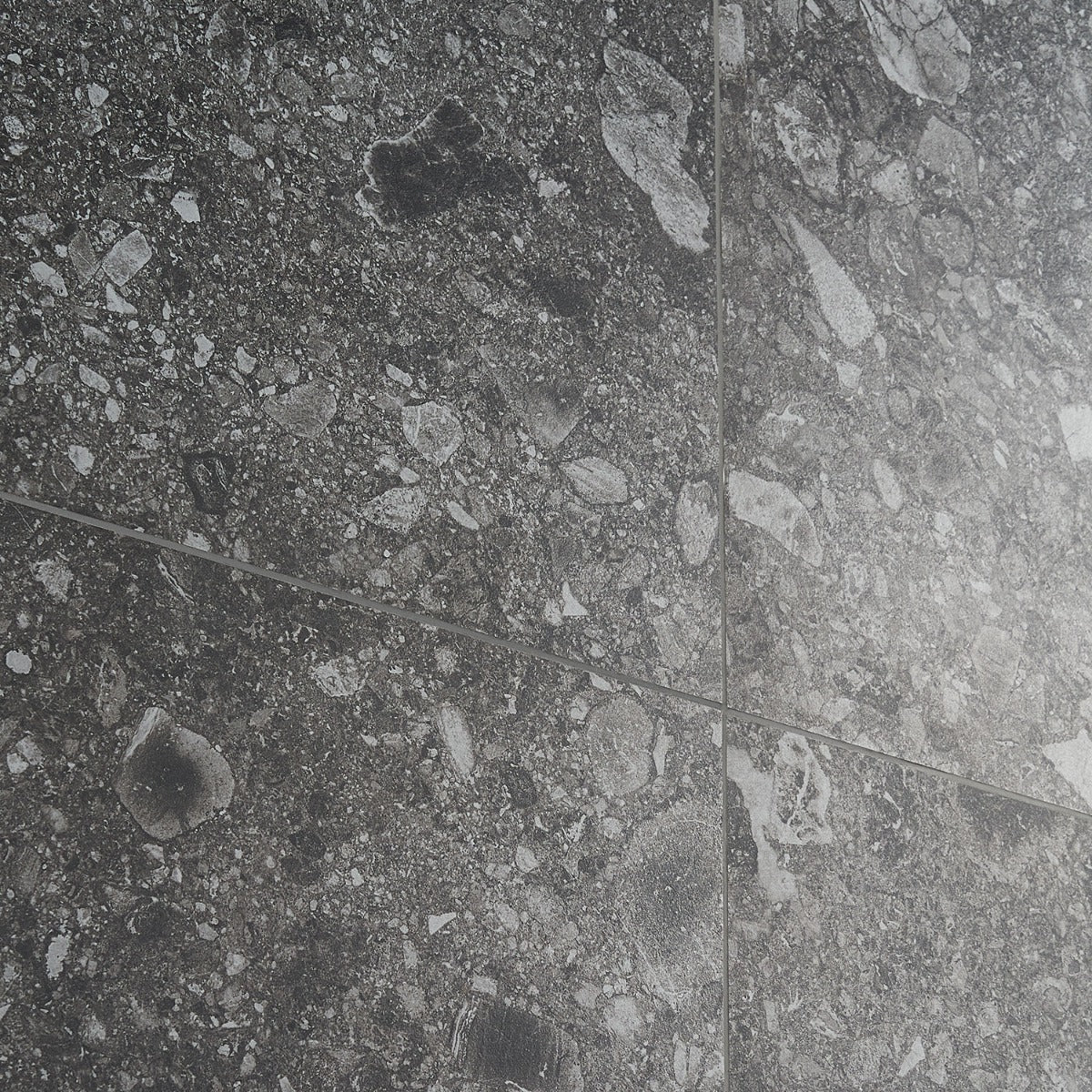 Rizo Charcoal Gray Terrazzo Look Matte Porcelain Tile - 24x24 - Image 3
