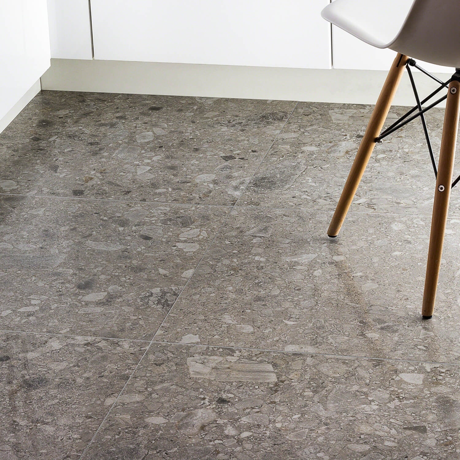 Rizo Tortora Gray 24x24 Terrazzo Look Semi-Polished Porcelain Tile - Image 2