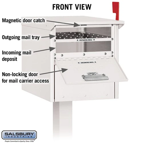 Roadside Mailbox with Secure Locking Doors - White - Image 2