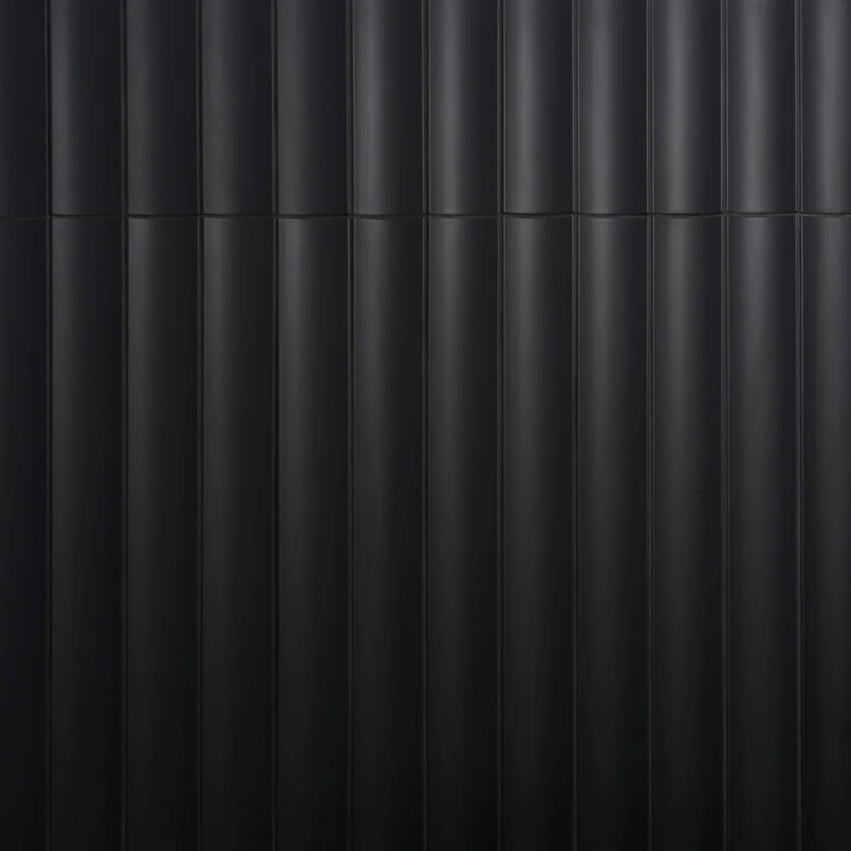 Roller Black Fluted Column 4x36 Matte Ceramic Tile - Handmade in Italy - Image 3