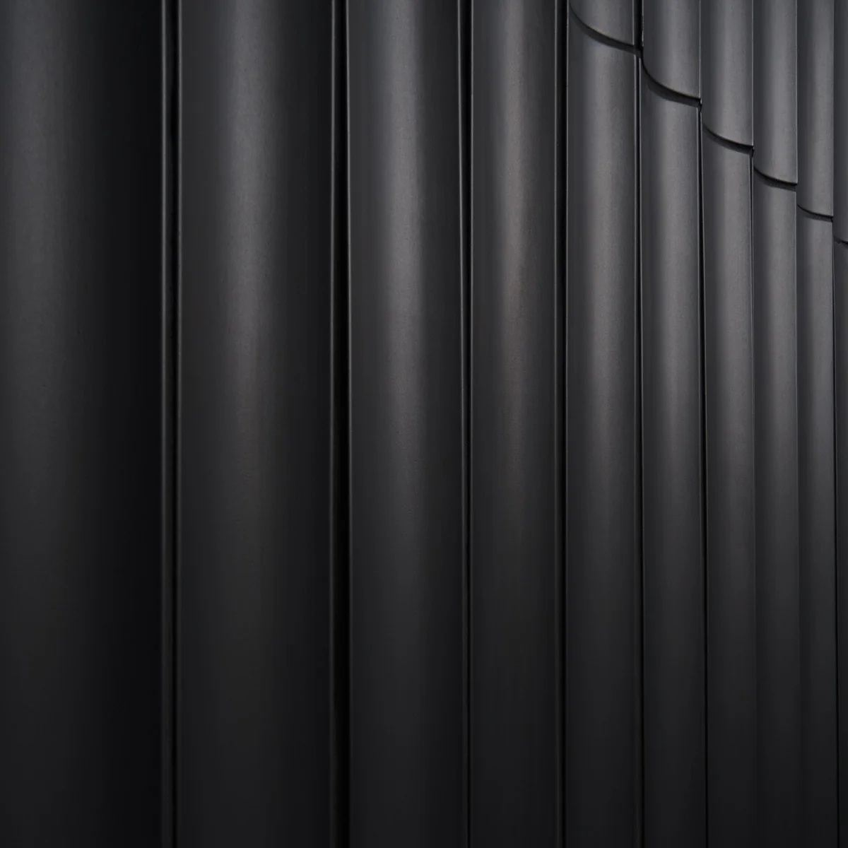 Roller Black Fluted Column 4x36 Matte Ceramic Tile - Handmade in Italy - Image 5