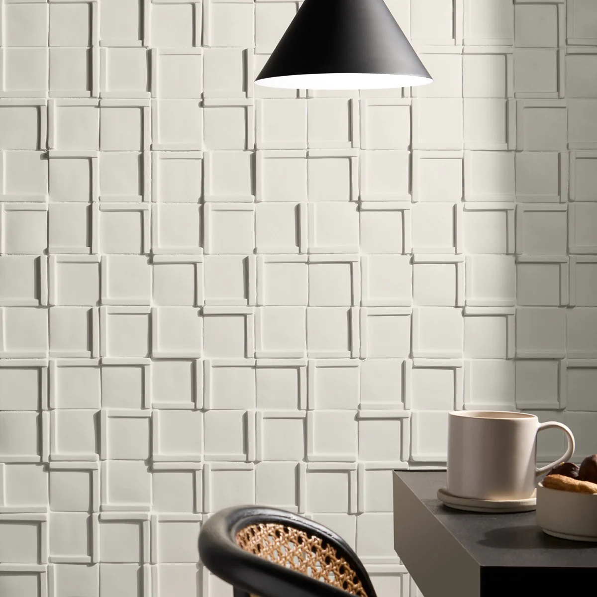 Roller Cross White 4x4 Handmade Matte Ceramic Tile - Lux Tile