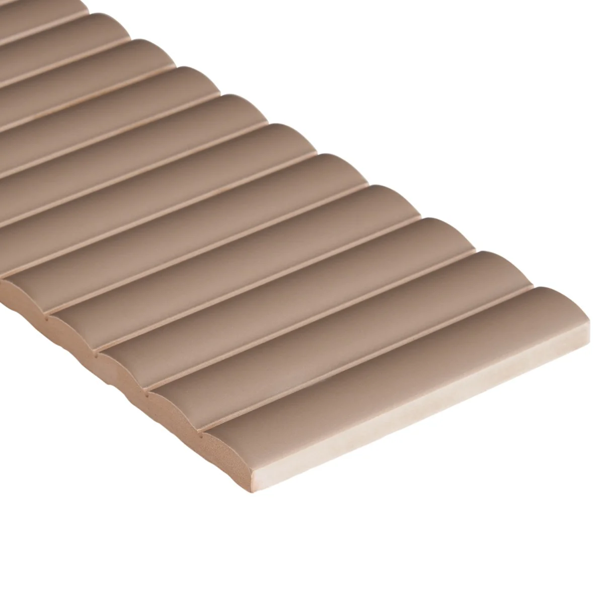 Roller Ribbed Taupe 4x12 3D Matte Ceramic Tile - Lux Tile - Image 4