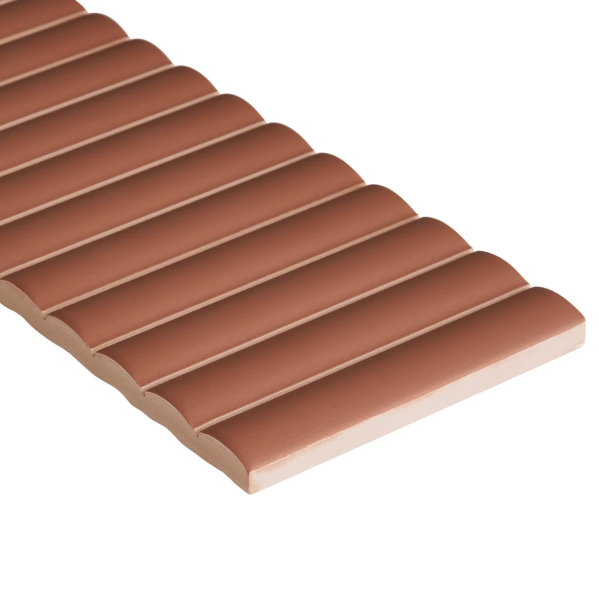 Roller Ribbed Terracotta 4x12 3D Matte Fluted Ceramic Tile - Image 4