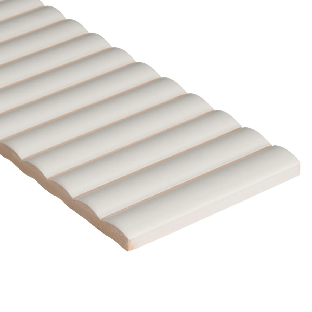 Roller Ribbed White 4x12 3D Matte Ceramic Tile - Tilebar - Image 4