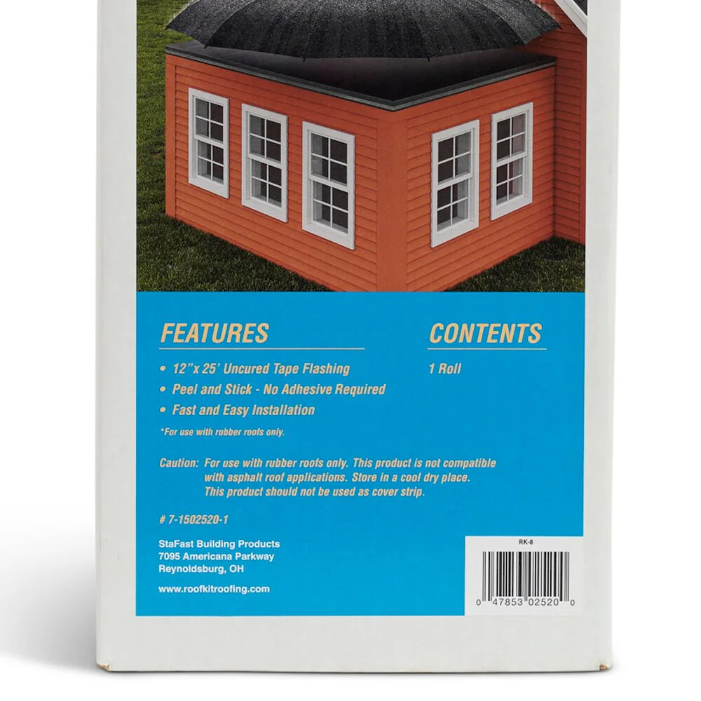 RoofKit Roofing Products 12-in x 25-ft Black Butyl Rubber Self-Adhesive Roll Flashing - Image 5