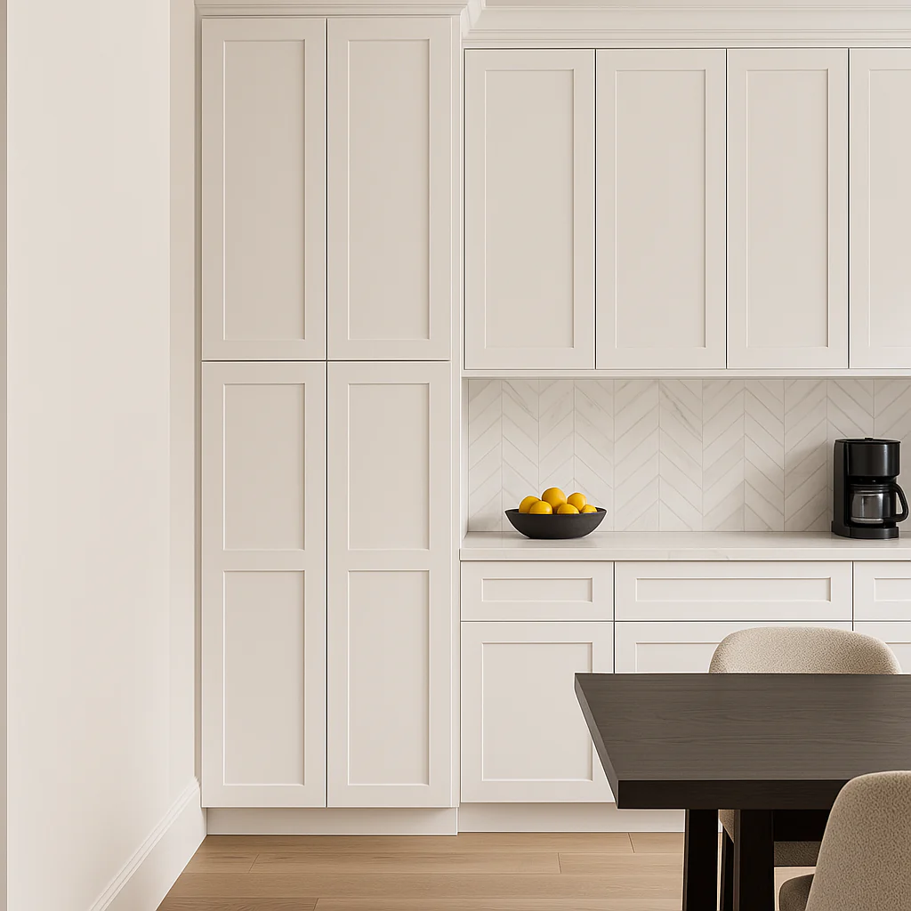 RoomyLife Shaker White Ready-to-Assemble Utility Kitchen Cabinet, 24x24x96 in. - Image 3
