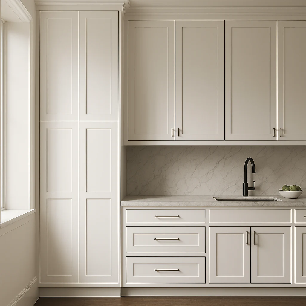 RoomyLife Shaker White Ready-to-Assemble Utility Kitchen Cabinet, 24x24x96 in. - Image 4
