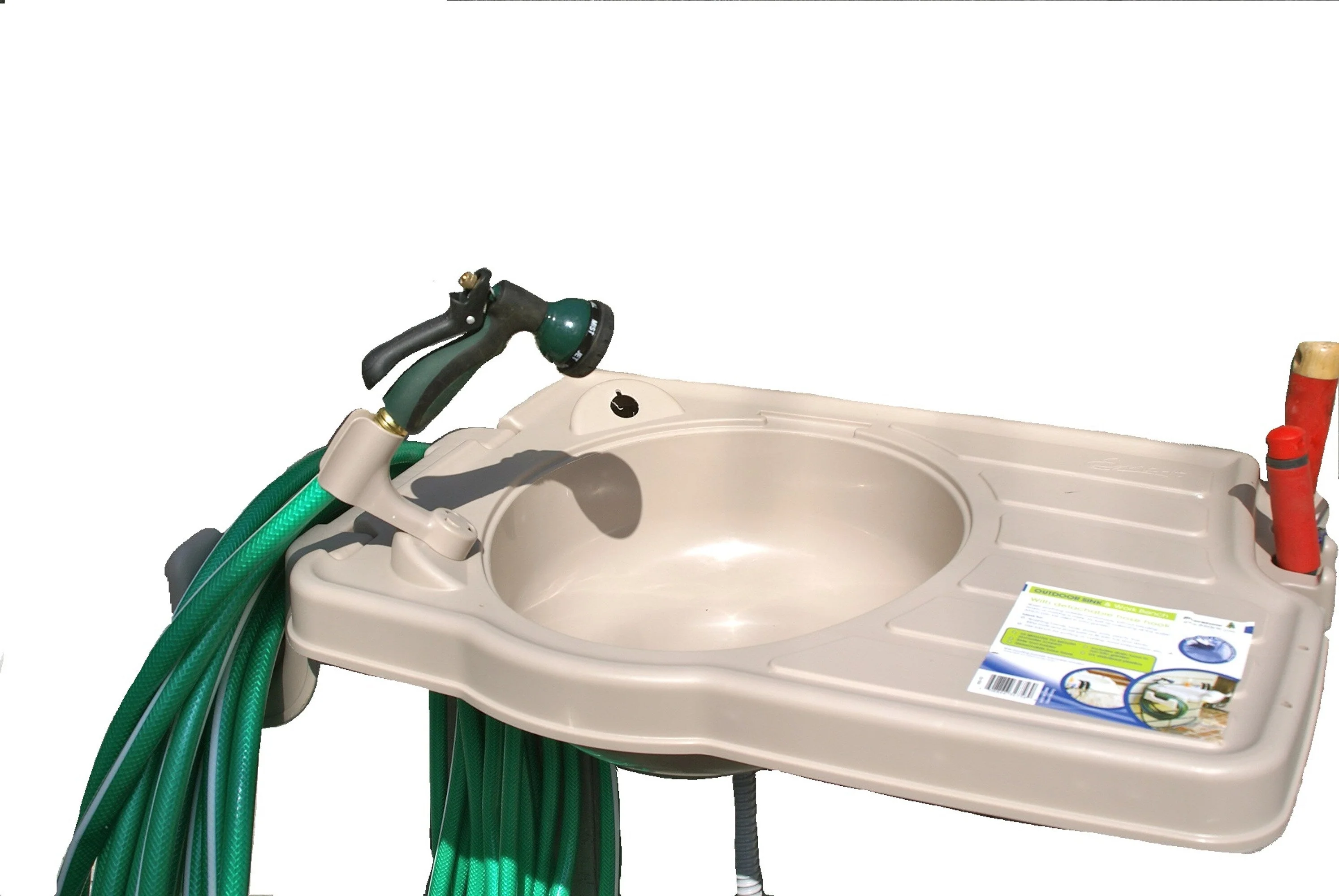 RSI 20x28 Wall Mount Utility Tub with Drain, Tan, 1-Basin - Image 2