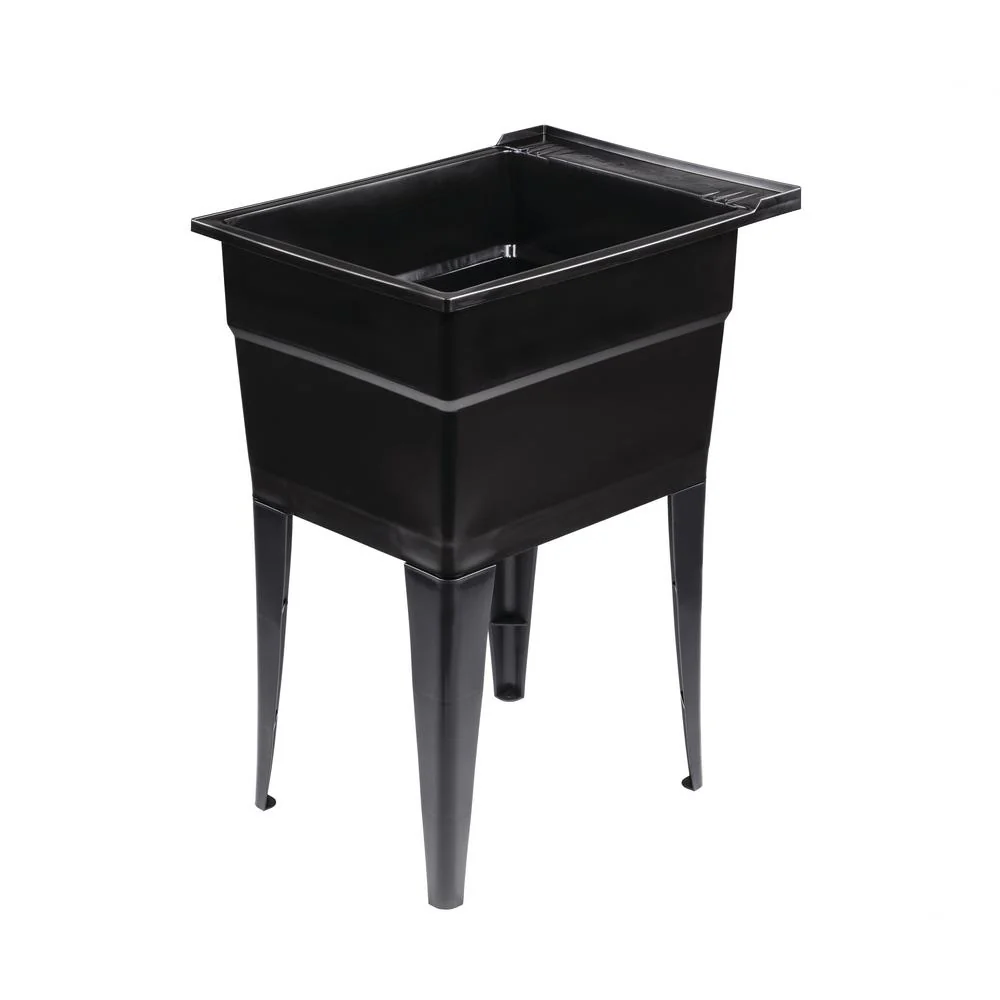 RuggedTub Black Freestanding Utility Tub - 18x24.5 Inch, 1-Basin - Image 5