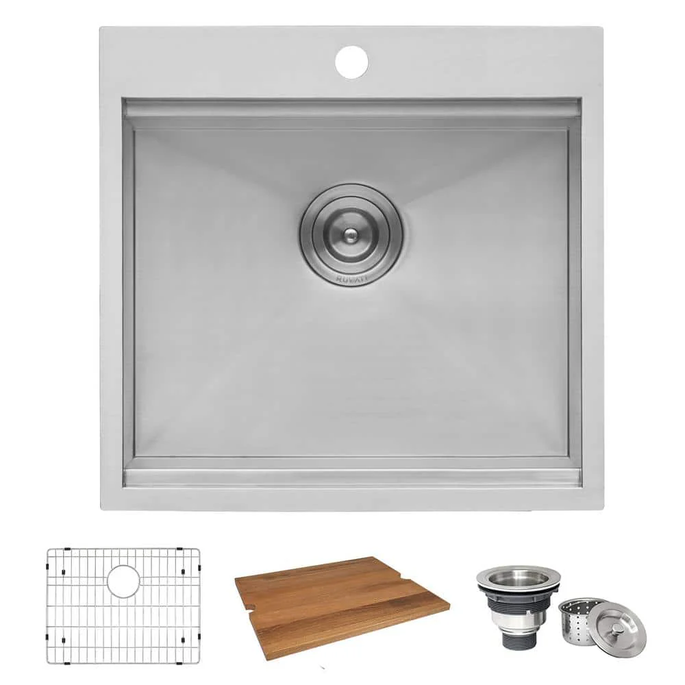Ruvati Alto 21" x 20" x 12" Stainless Steel Deep Laundry Utility Sink - Image 3