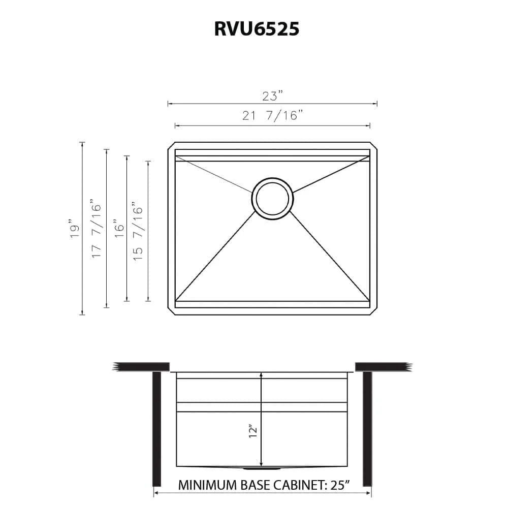 Ruvati Alto 23" Deep Undermount Stainless Steel Laundry Utility Workstation Sink with Washboard - RVU6525 - Image 9