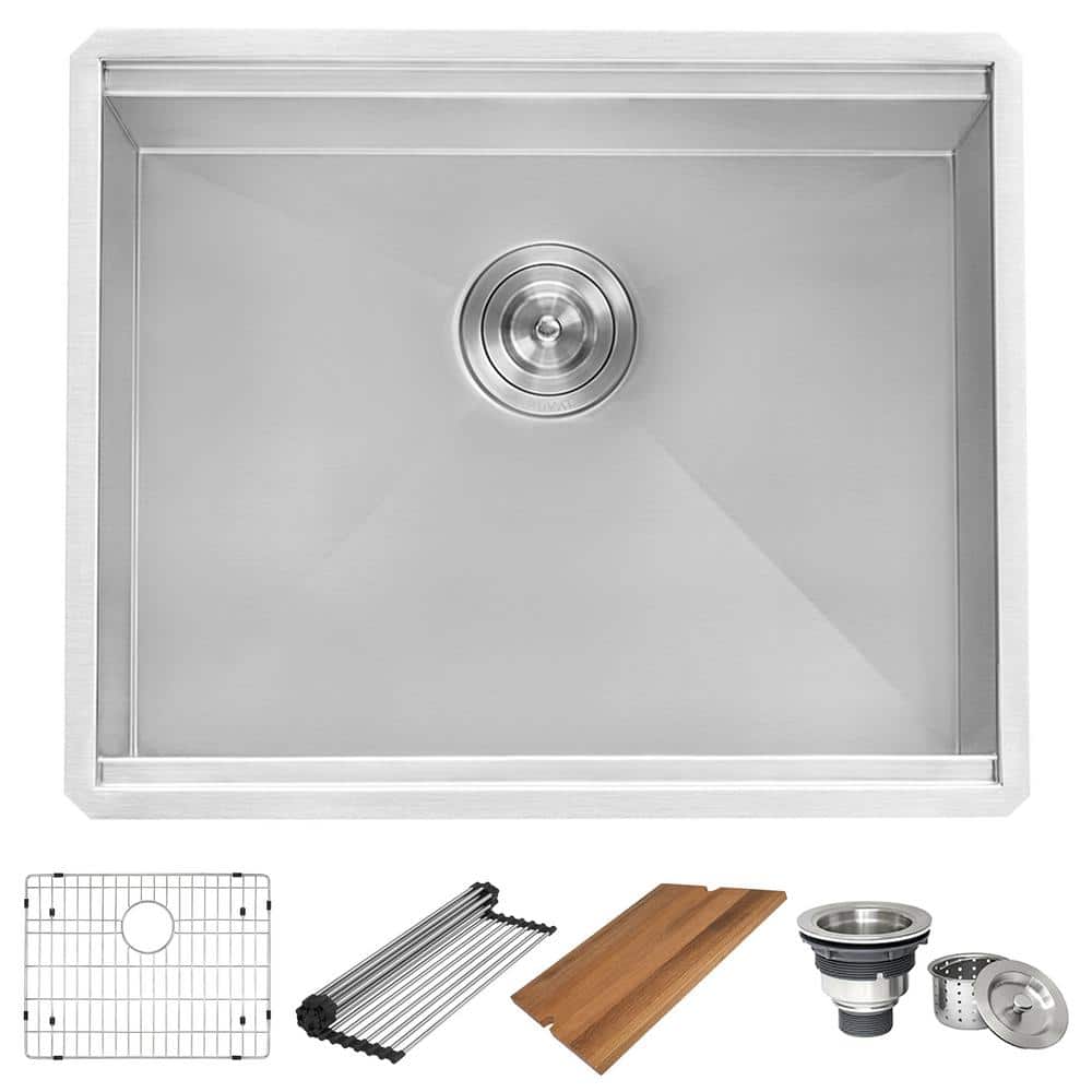 Ruvati Alto 23x19x13 Undermount 16-Gauge Stainless Steel Utility Workstation Sink - Image 3