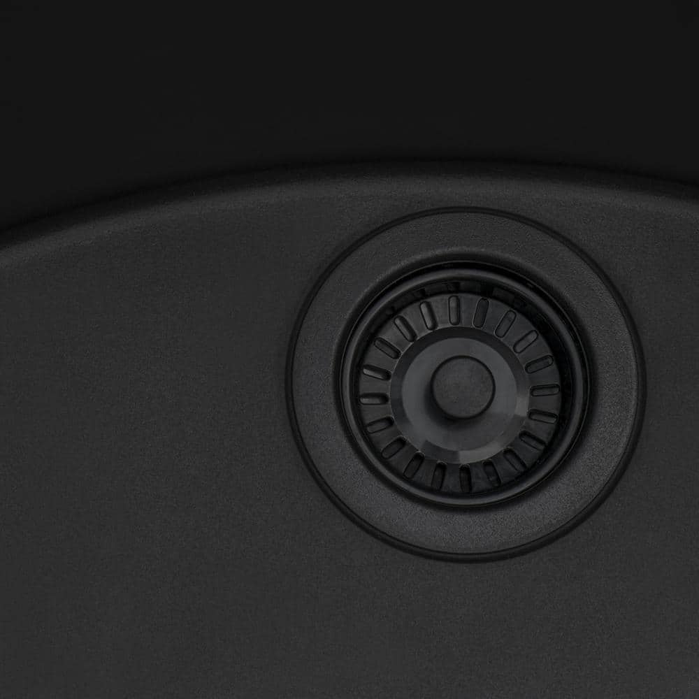 Ruvati epiRock 12 in. x 25 in. Drop-in Top Mount Laundry/Utility Sink, Charcoal Black - Image 6