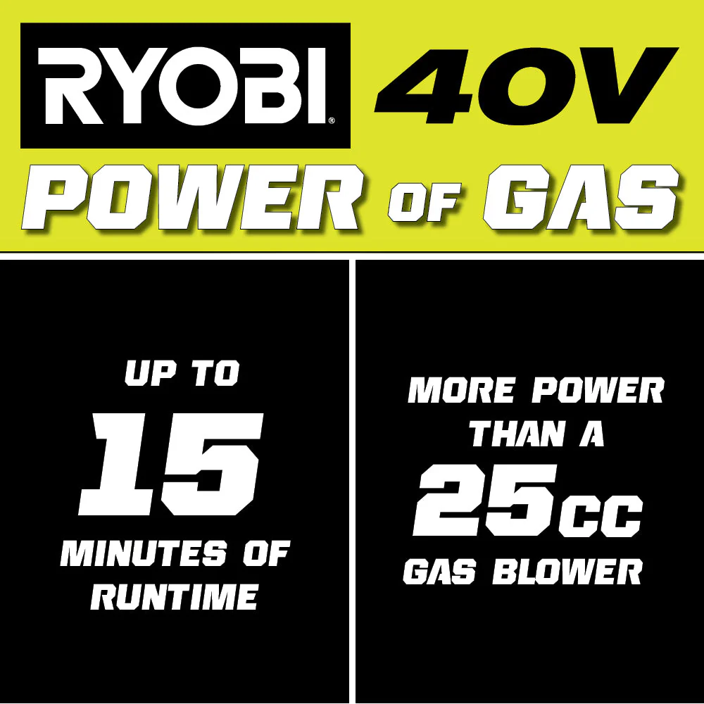 RYOBI 110 MPH 525 CFM 40-Volt Lithium-Ion Cordless Variable-Speed Jet Fan Leaf Blower (Tool-Only) - Image 4