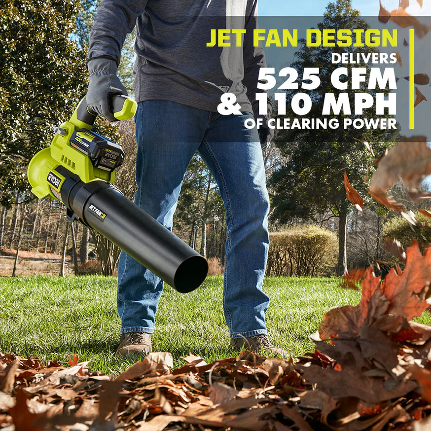 RYOBI 110 MPH 525 CFM 40-Volt Lithium-Ion Cordless Variable-Speed Jet Fan Leaf Blower (Tool-Only) - Image 6