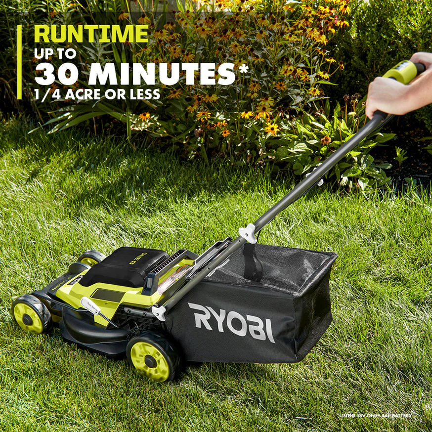 RYOBI 13 in. ONE+ 18-Volt Lithium-Ion Cordless Push Lawn Mower Kit with 4.0Ah Battery & Charger - Image 4