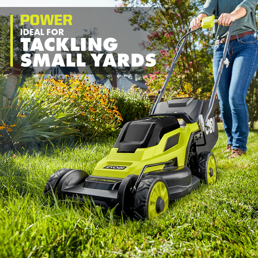 RYOBI 13 in. ONE+ 18-Volt Lithium-Ion Cordless Walk-Behind Push Lawn Mower Kit with 4.0Ah Battery and Charger - Image 3