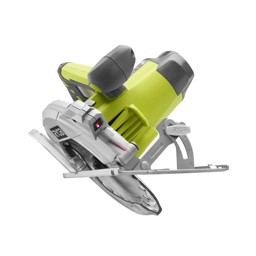 RYOBI 15 Amp Corded 7-1/4 in. Circular Saw with EXACTLINE Laser, 24T Carbide Blade, Edge Guide & Bag - Image 2