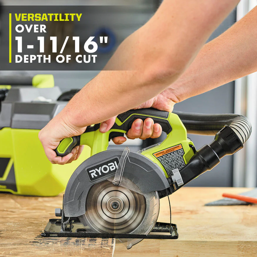 RYOBI 18-Volt ONE+ Cordless 5-1/2 in. Circular Saw Kit with 4.0 Ah Lithium-Ion Battery and 18V Charger - Image 7