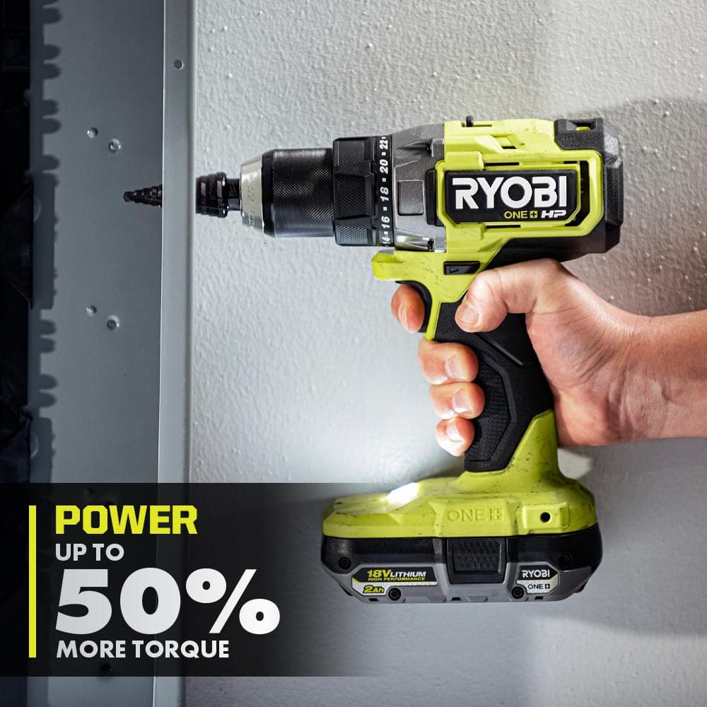 RYOBI 18-Volt ONE+ HP Brushless 1/2 in. Drill/Driver Kit with (2) 2.0 Ah Batteries, Charger, and Bag - Image 5