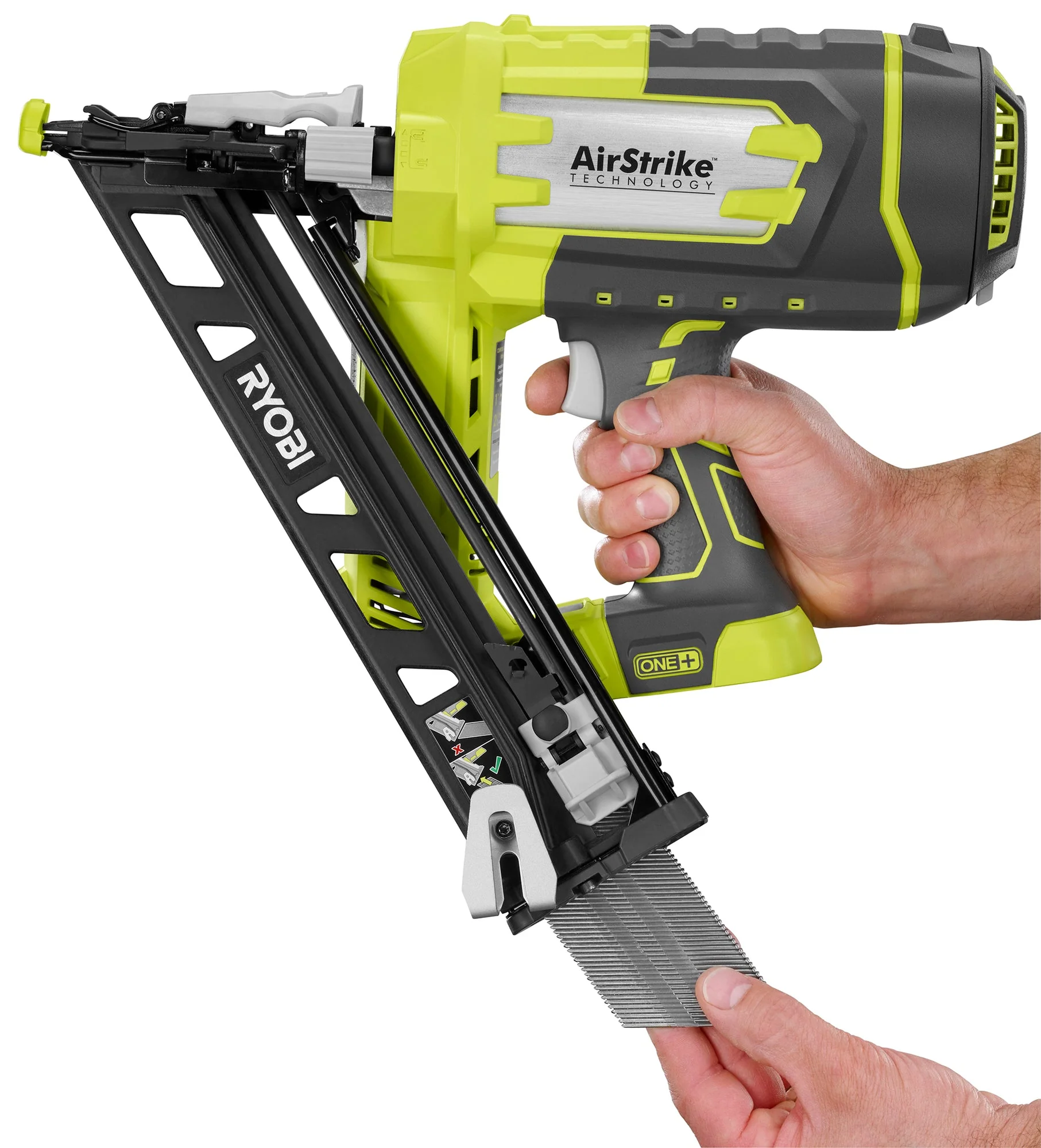 RYOBI 18V ONE+ AirStrike 15-Gauge Angled Finish Nailer (Tool Only) with Sample Nails - Image 5