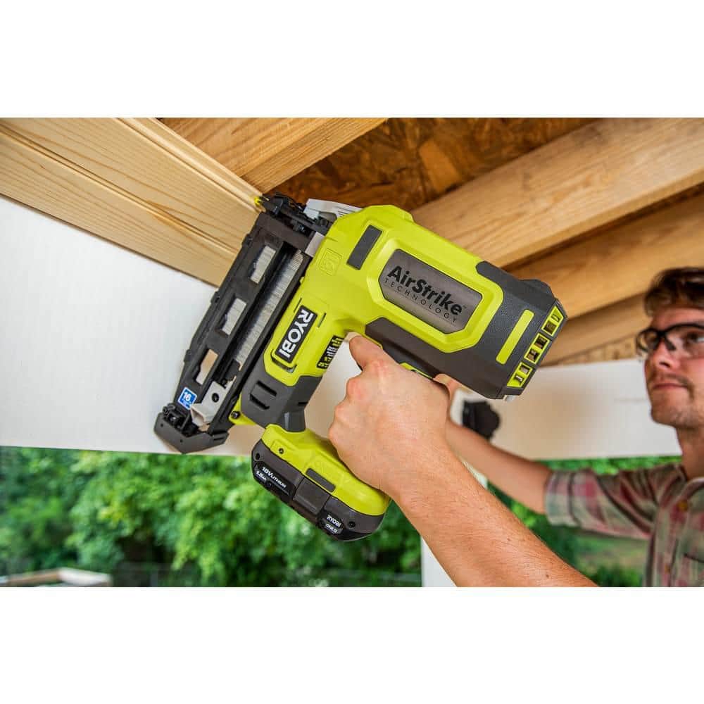 RYOBI 18V ONE+ AirStrike 16-Gauge Cordless Straight Finish Nailer Kit with ONE+ 2.0 Ah Lithium-Ion Battery and Charger - Image 7