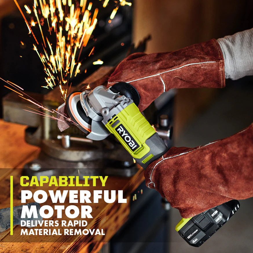 RYOBI 18V ONE+ Cordless 4-1/2 in. Angle Grinder (Tool-Only) - Image 2