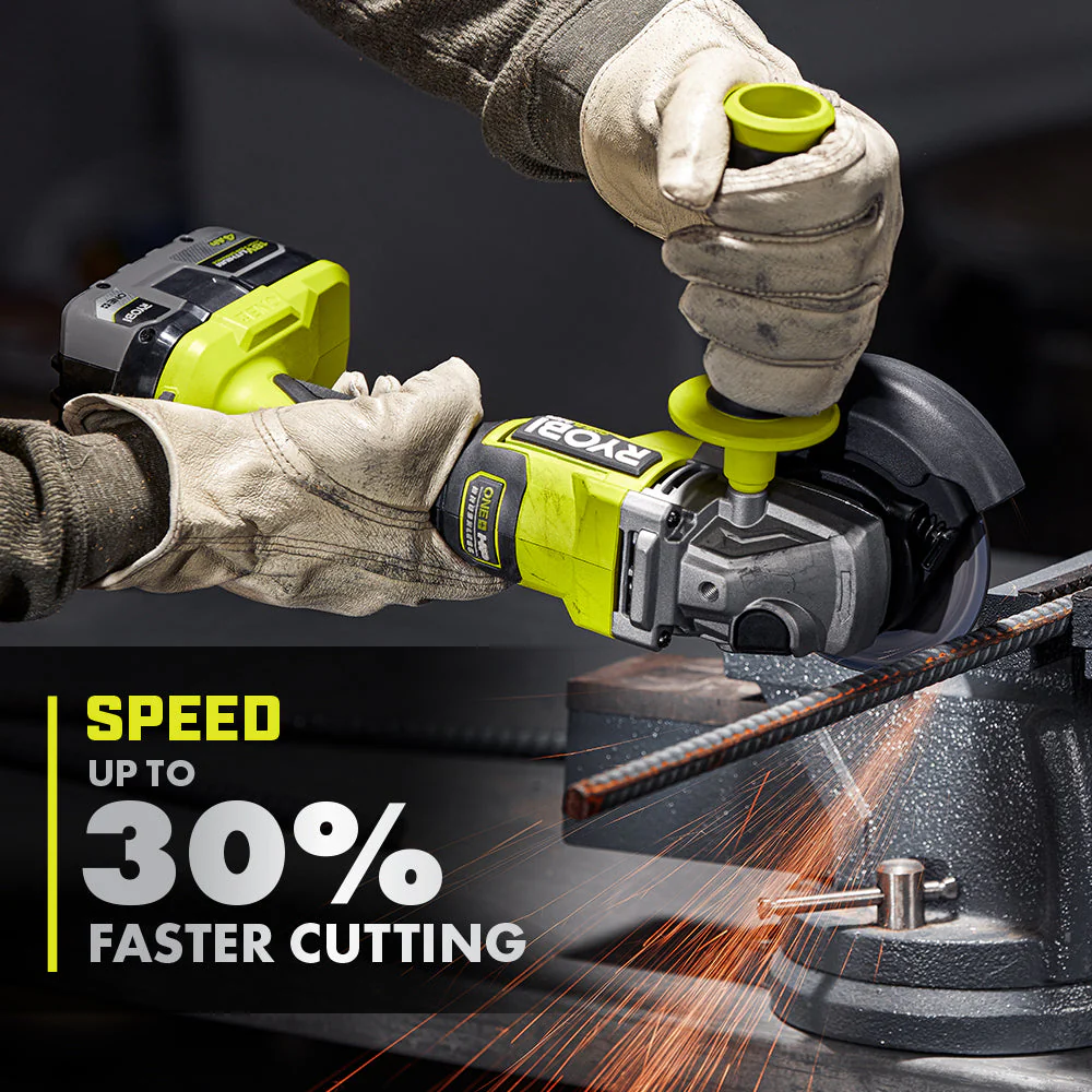 RYOBI 18V ONE+ HP Brushless 4-1/2 in. Angle Grinder/Cut-Off Tool Kit with 2.0Ah Battery and Charger - Image 3