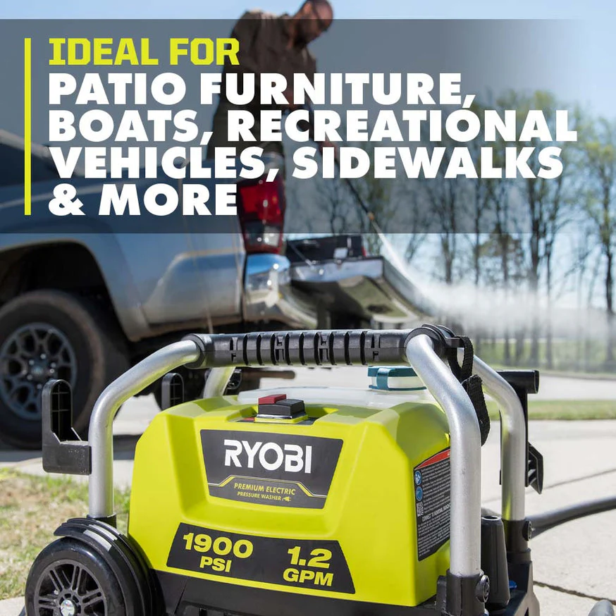 RYOBI 1900 PSI 1.2 GPM Cold Water Electric Pressure Washer (RY1419MT) - Image 2
