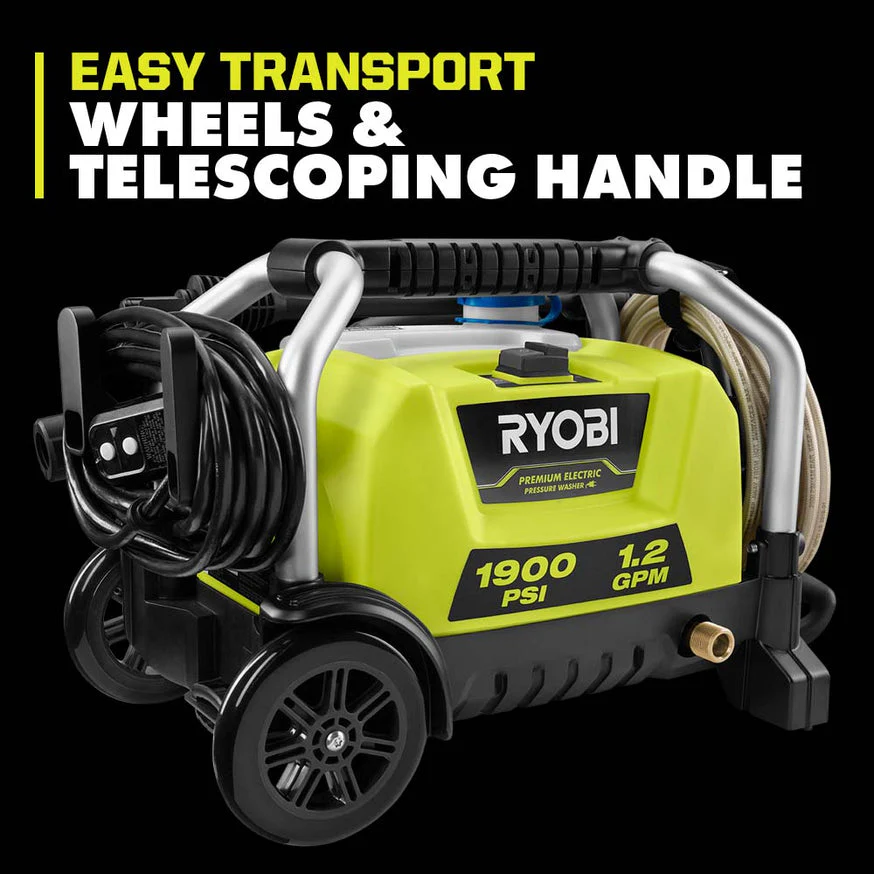 RYOBI 1900 PSI 1.2 GPM Cold Water Electric Pressure Washer (RY1419MT) - Image 3