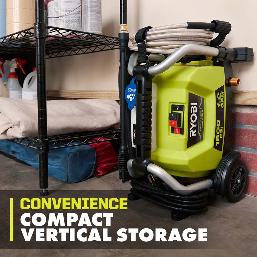 RYOBI 1900 PSI 1.2 GPM Cold Water Wheeled Electric Pressure Washer - Image 7