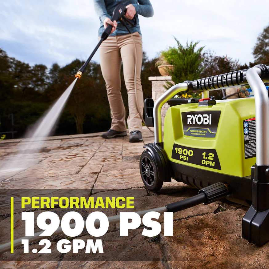 RYOBI 1900 PSI 1.2 GPM Cold Water Wheeled Electric Pressure Washer with 12 in. Surface Cleaner - Image 6