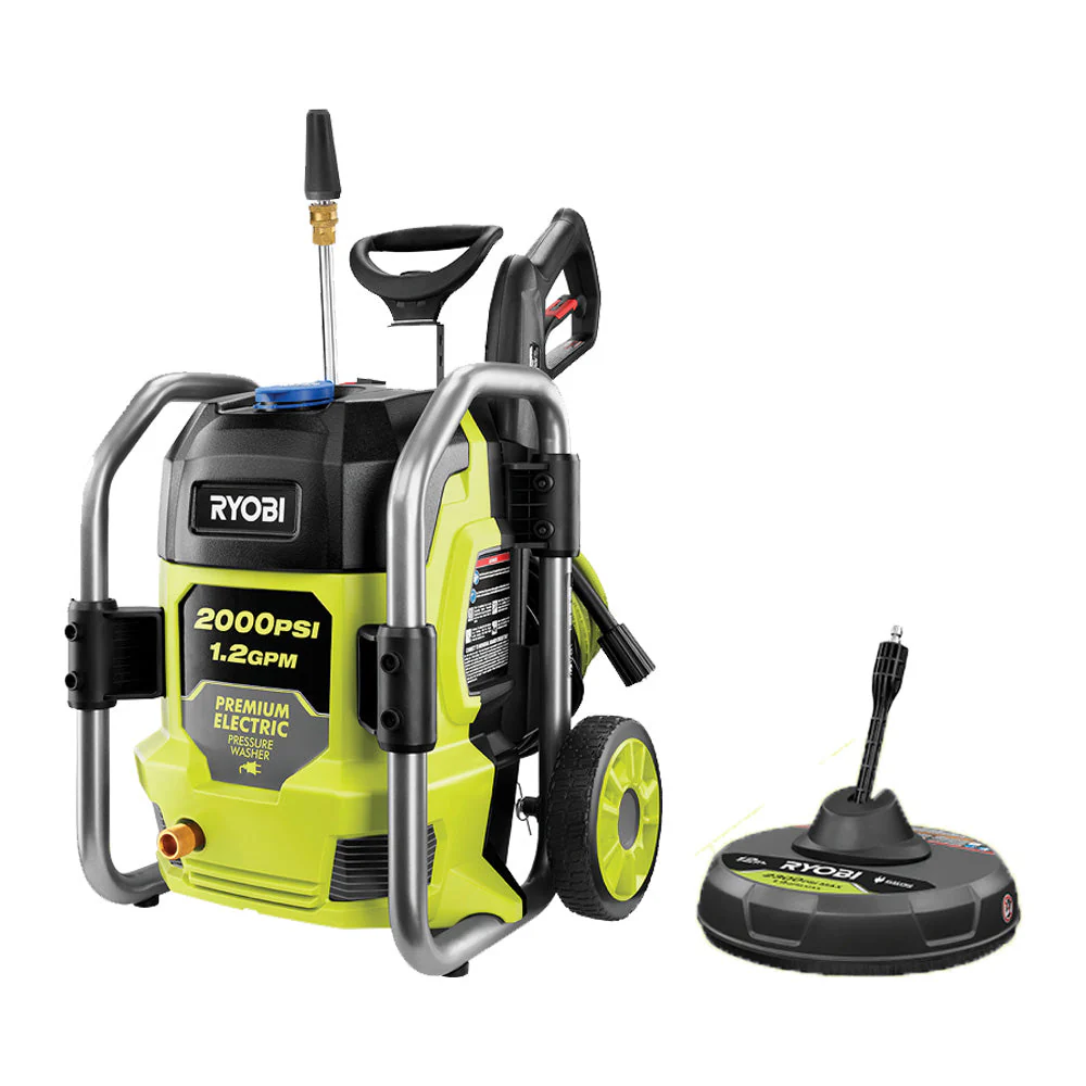 RYOBI 2,000 PSI 1.2 GPM Cold Water Electric Pressure Washer with 12 in. Surface Cleaner