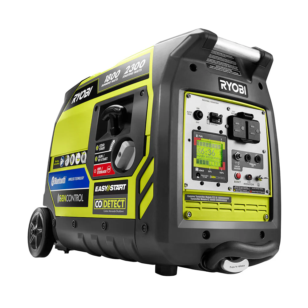 RYOBI 2,300 Starting Watt Reconditioned Bluetooth Super Quiet Gasoline Powered Digital Inverter Generator