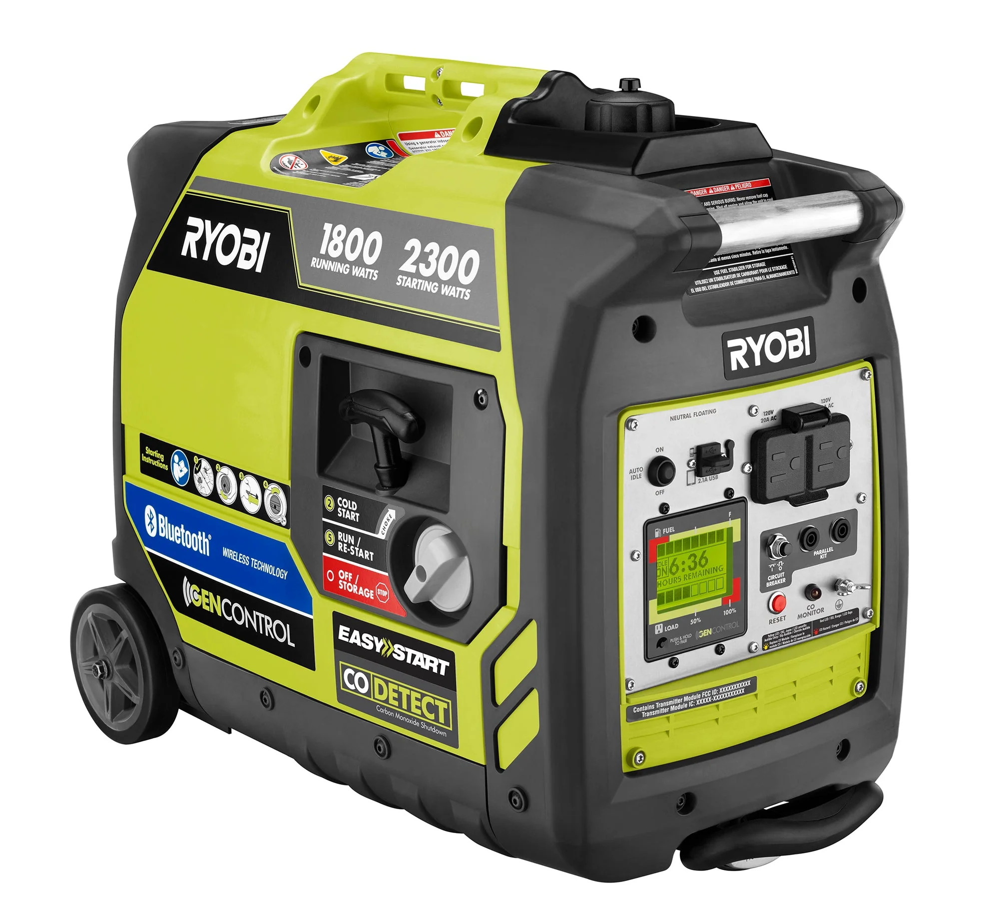RYOBI 2,300-Watt Recoil Start Bluetooth Super Quiet Gasoline Powered Digital Inverter Generator with CO Shutdown Sensor - Image 4