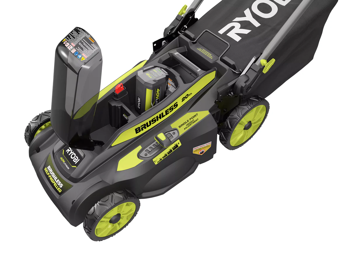 RYOBI 20 in. 40-Volt Brushless Lithium-Ion Cordless Self-Propelled Lawn Mower with 5.0 Ah Battery and Charger - Image 3
