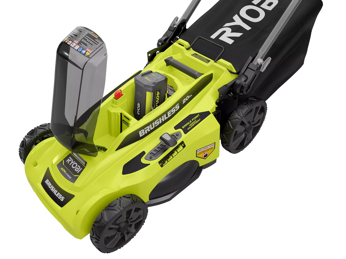 RYOBI 20 in. 40-Volt Brushless Lithium-Ion Cordless Walk-Behind Push Lawn Mower, 6.0Ah Battery & Charger Included - Image 7