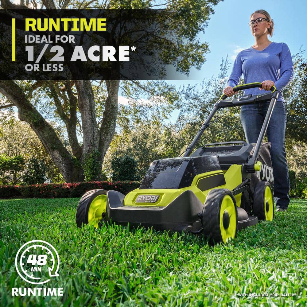 RYOBI 20 in. 40V HP Brushless Cordless Push Lawn Mower & 650 CFM Blower Kit with 6.0 Ah Battery, 4.0 Ah Battery & Fast Chargers - Image 6