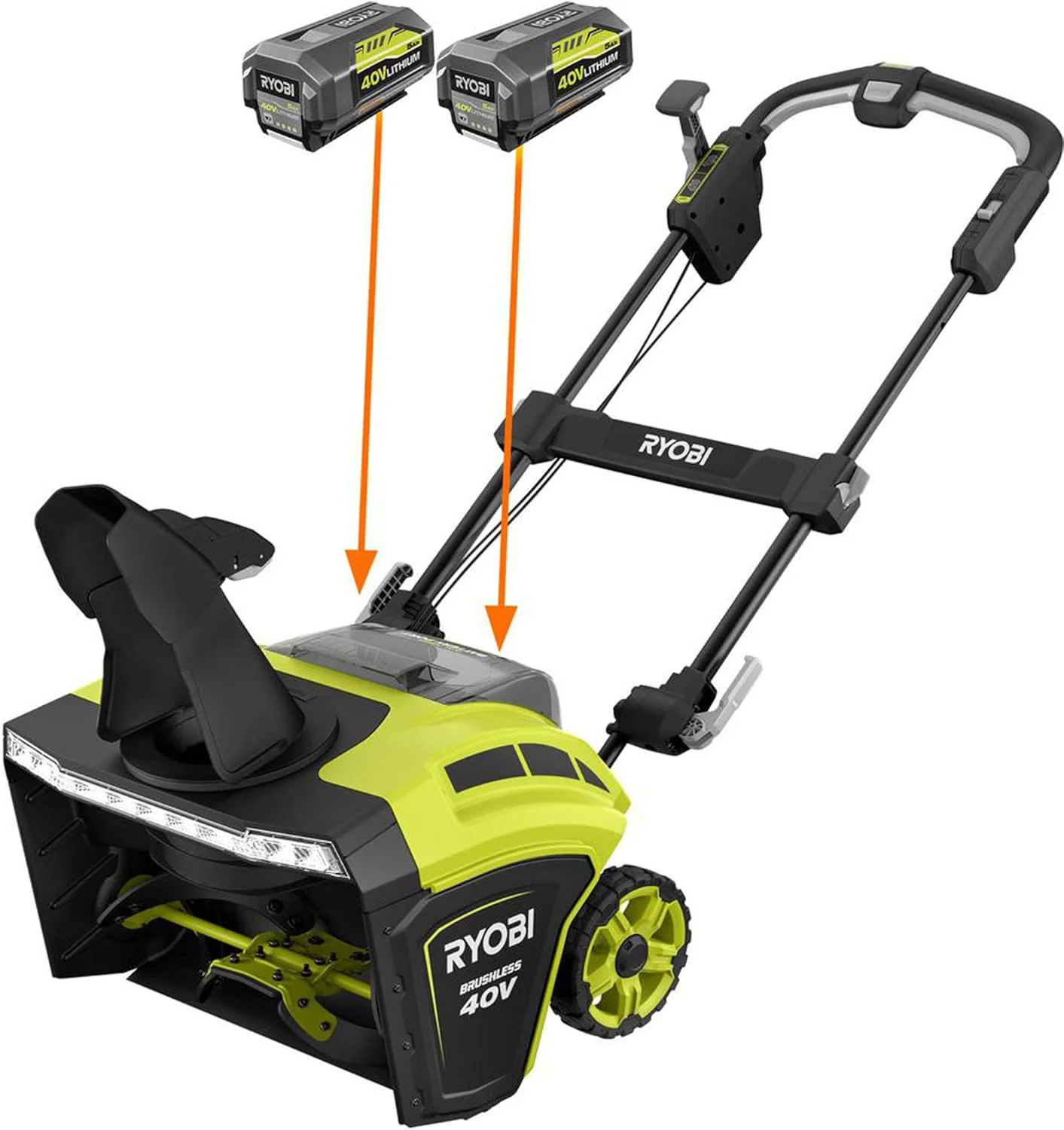 RYOBI 21 in. 40-Volt Brushless Cordless Electric Snow Blower with Two 5.0 Ah Batteries and Charger Included - Image 2