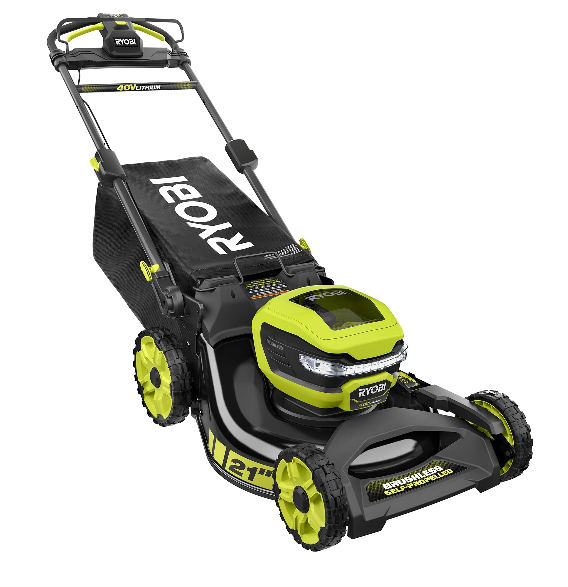 RYOBI 21 in. 40V Brushless Self-Propelled Cordless Lawn Mower with 7.5Ah Battery and Charger - Image 4