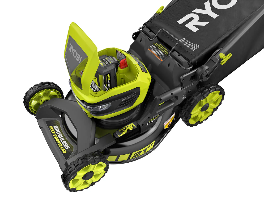 RYOBI 21 in. 40V Brushless Self-Propelled Cordless Lawn Mower with 7.5Ah Battery and Charger - Image 6
