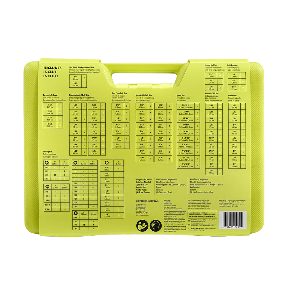 RYOBI 300-Piece Multi-Material Drill and Drive Kit with Case (A983002) - Image 3