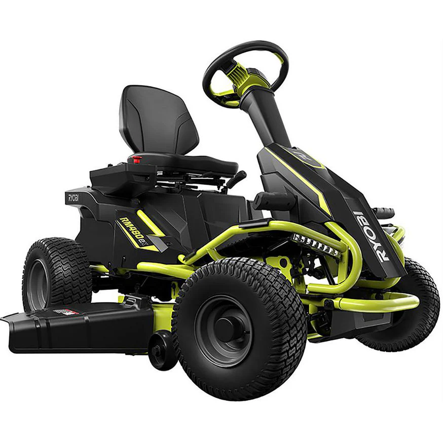 RYOBI 38 in. 100 Ah Battery Electric Rear Engine Riding Lawn Mower and Bagging Kit - Image 5