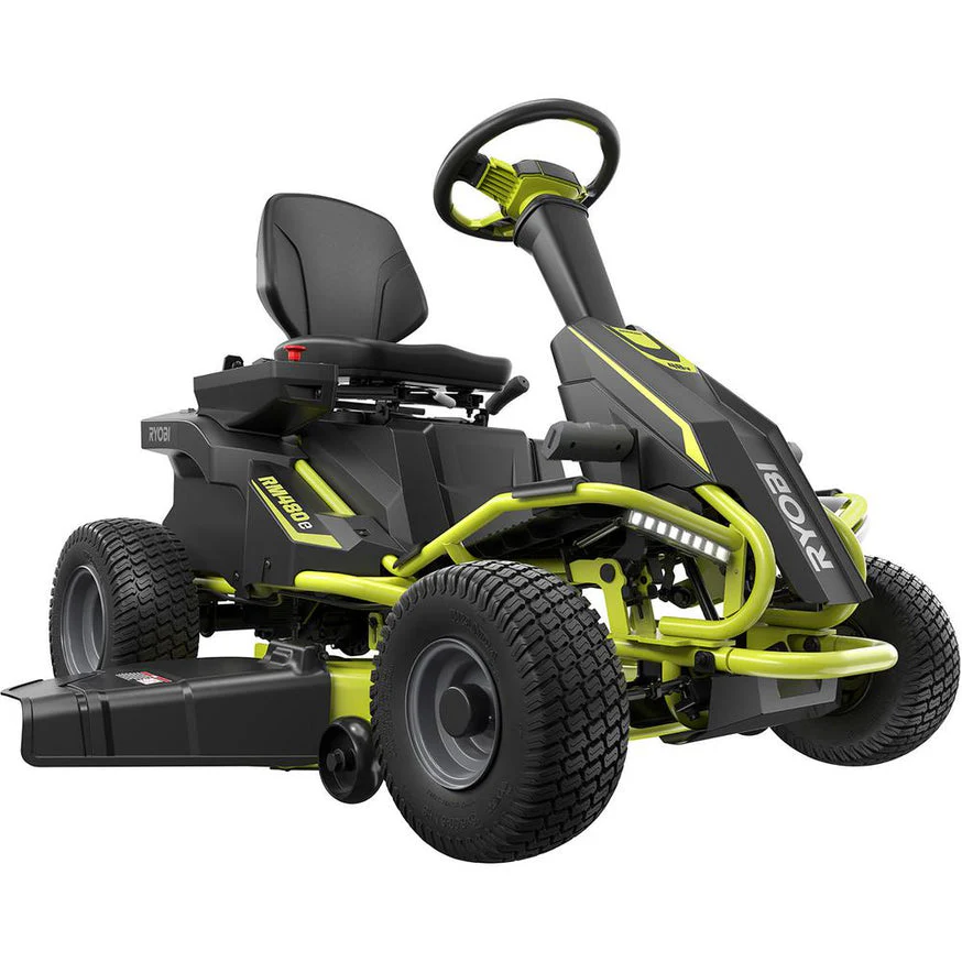 RYOBI 38 in. 75 Ah Battery Electric Rear Engine Riding Lawn Mower and Bagging Kit - Image 5