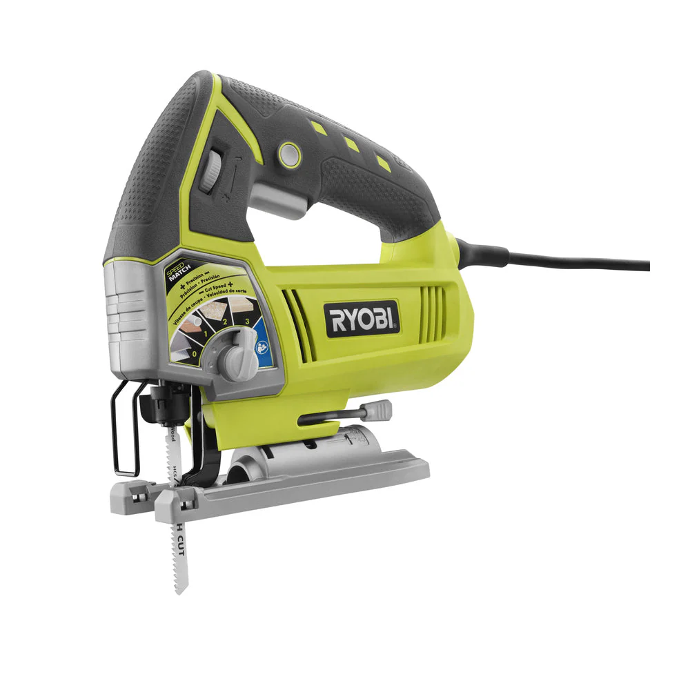 RYOBI 4.8 Amp Corded Variable Speed Orbital Jig Saw, JS481LG
