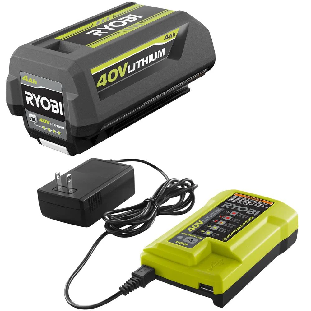 RYOBI 40-Volt Lithium-Ion 4.0 Ah Battery and Charger