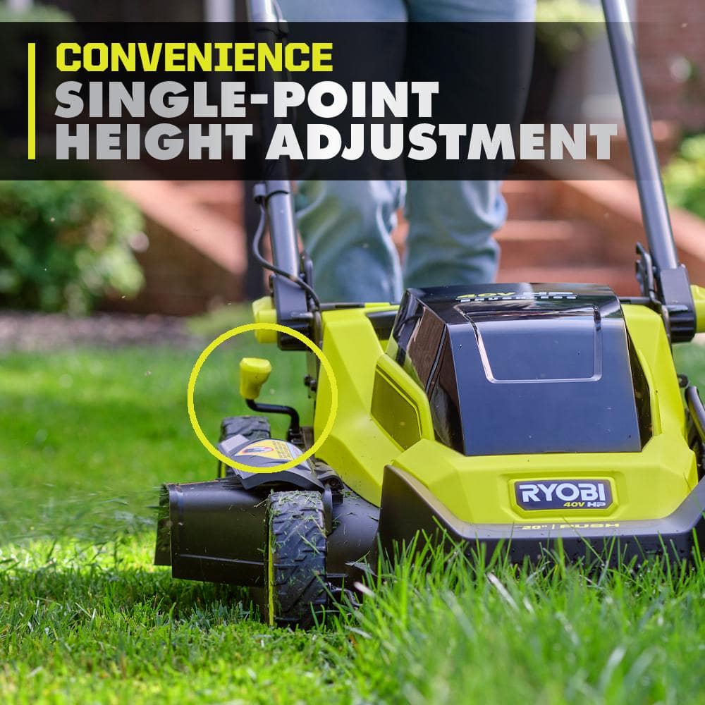 RYOBI 40V HP Brushless 20 in. Cordless Push Lawn Mower & 16 in. String Trimmer Combo Kit with (2) Batteries & (2) Fast Chargers - Image 7