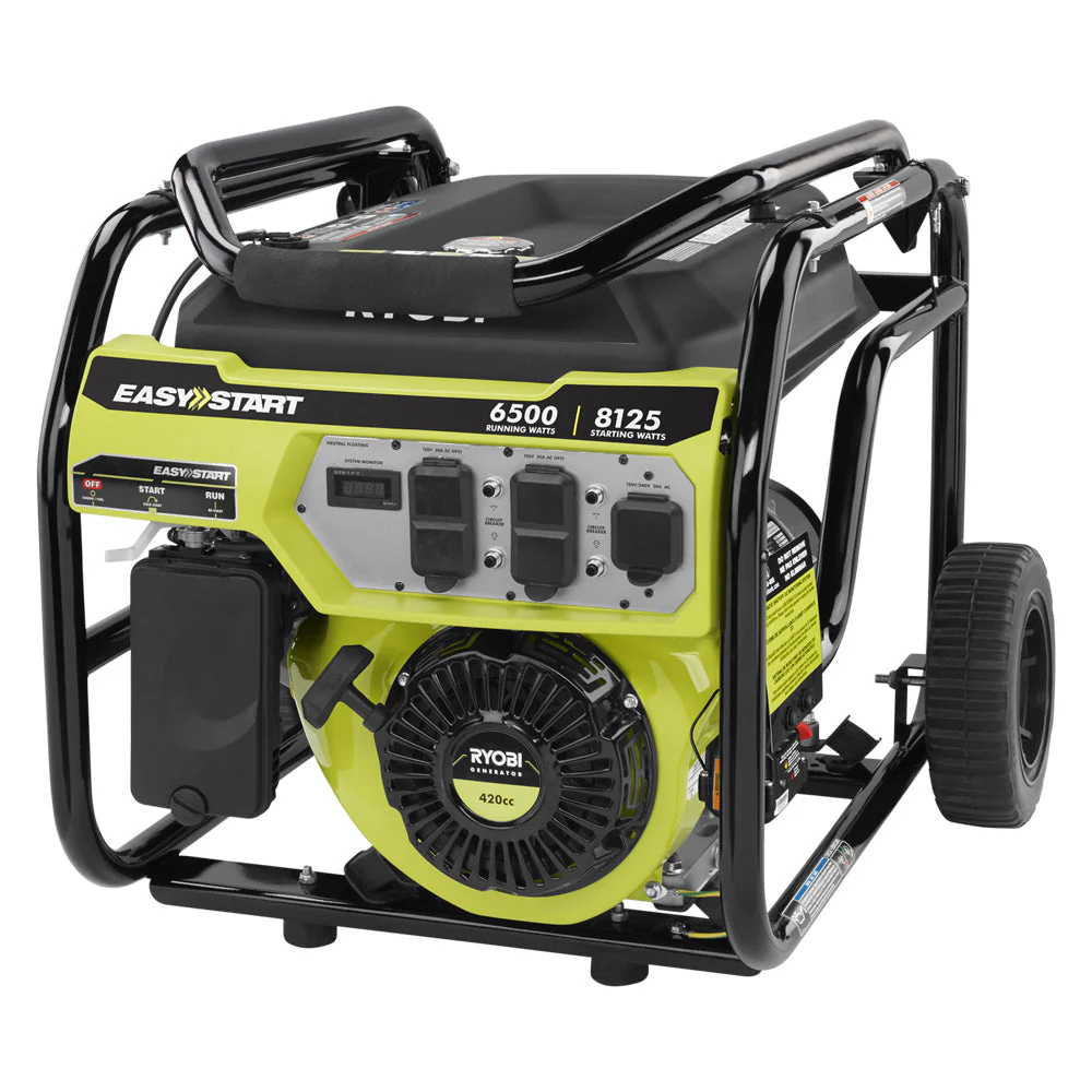 RYOBI 6,500-Watt Gasoline Powered Portable Generator with CO Shutdown Sensor