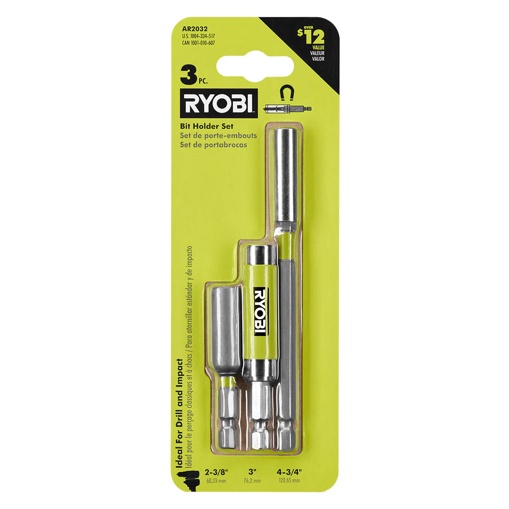RYOBI Impact Rated Bit Holder Set (3-Piece)